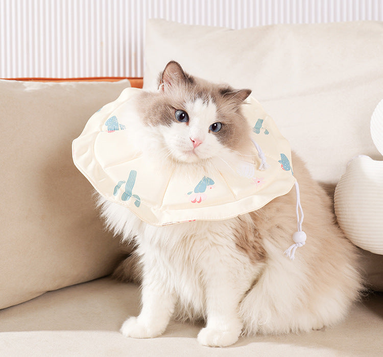 Beige Size S Waterproof Pet Recovery Collar Set (2 Pack) | Anti-Lick | Cats & Dogs