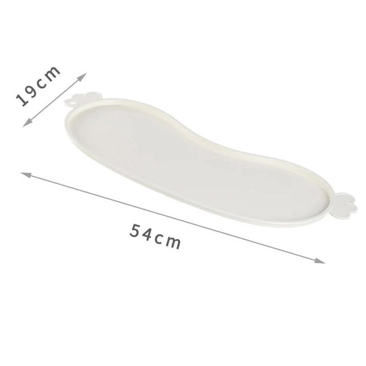 White Non-Slip Pet Feeding Mat | Waterproof Food Bowl Placemat with Raised Edges | Dogs & Cats