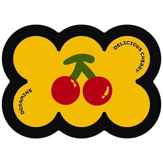 Style 10 Cherry Pattern Non-Slip Diatomite Pet Feeding Mat | Quick-Dry | 50x80cm