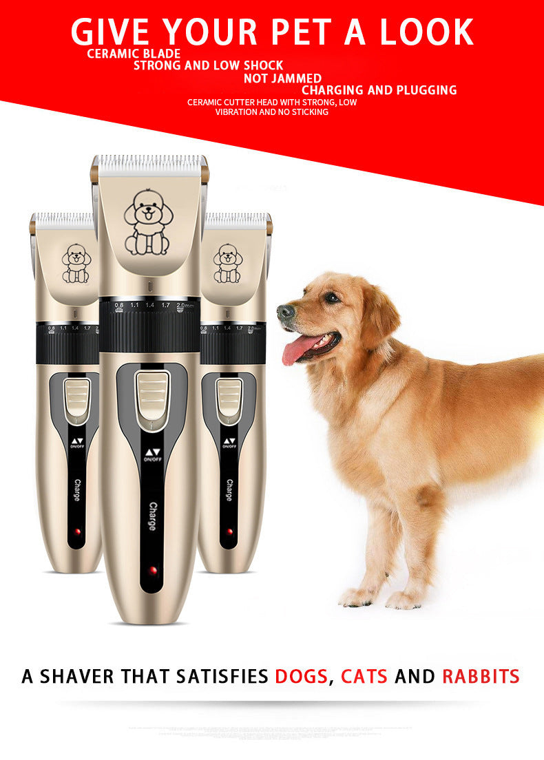 Grey Professional Pet Grooming Clipper Kit | Rechargeable Low Noise | Ceramic Blades | 5-Speed