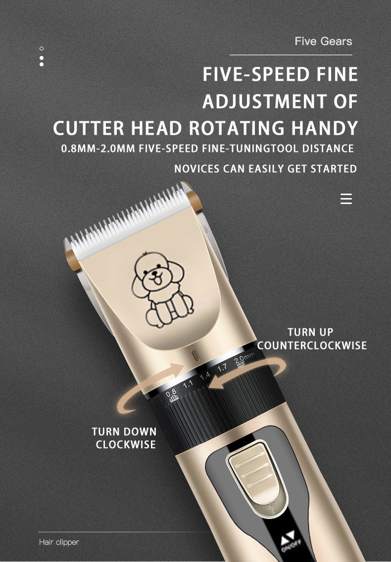 White Professional Pet Grooming Clipper Kit | 5-Speed