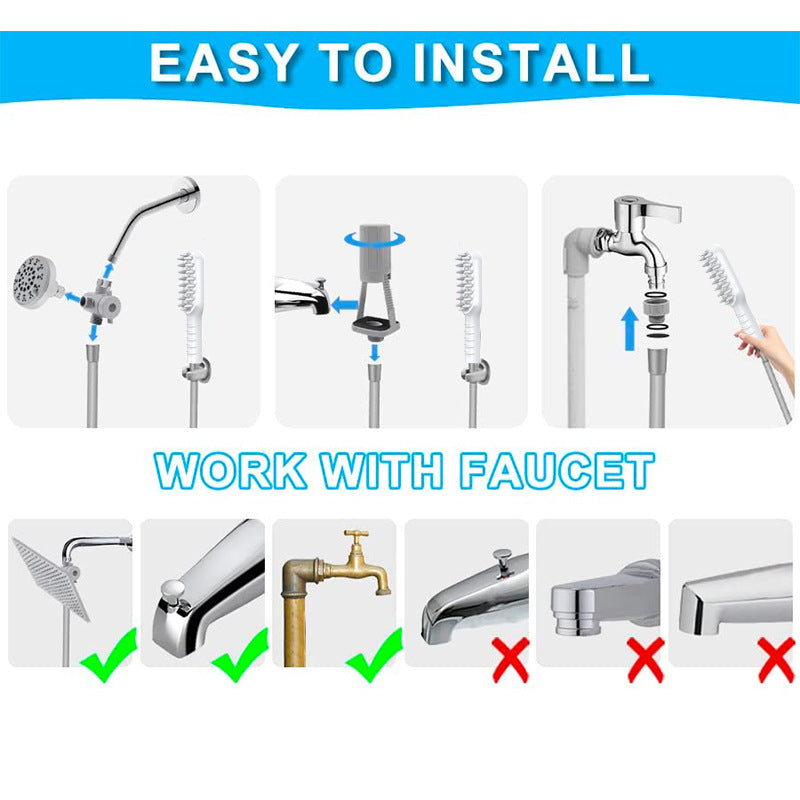 Handheld Pet Grooming Shower Sprayer with Comb | Massage Nozzle | Dog & Cat