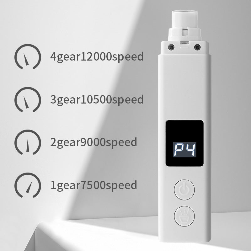 White Electric Pet Nail Grinder | LCD Display | Rechargeable | Quiet Motor | Cats & Dogs