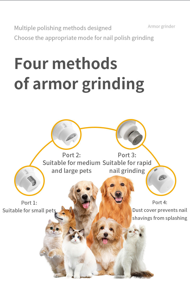 Black Electric Pet Nail Grinder | LCD Display | Rechargeable | Quiet Motor | Cats & Dogs
