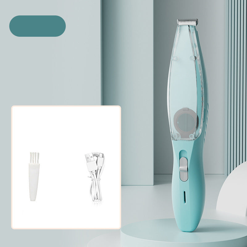 Blue Rechargeable Pet Grooming Clipper with Built-in Vacuum | Dogs