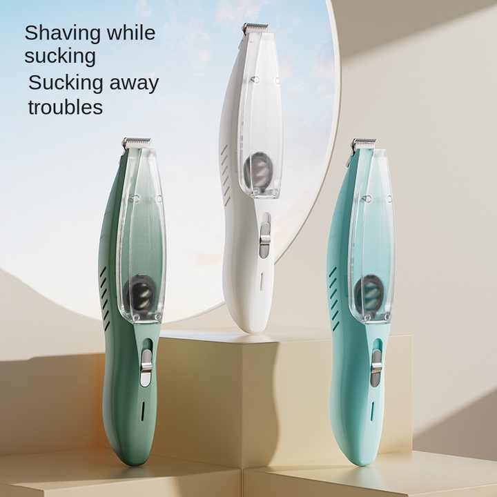 Blue Rechargeable Pet Grooming Clipper with Built-in Vacuum | Dogs