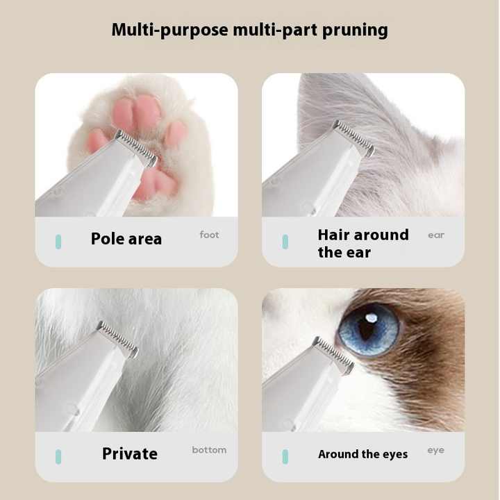 Blue Rechargeable Pet Grooming Clipper with Built-in Vacuum | Dogs