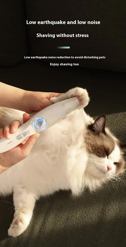 Blue Rechargeable Pet Grooming Clipper with Built-in Vacuum | Dogs