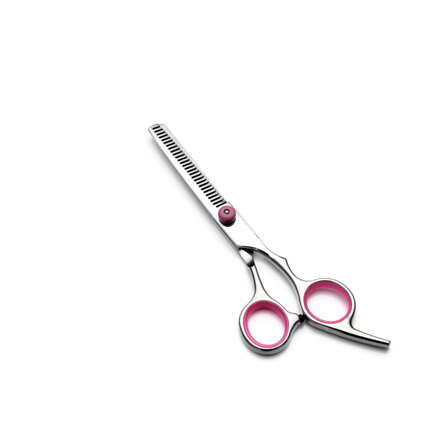 Pink & Silver 5-Piece Pet Grooming Scissors Kit | Stainless Steel Straight, Curved & Thinning Shears | 6 Inch