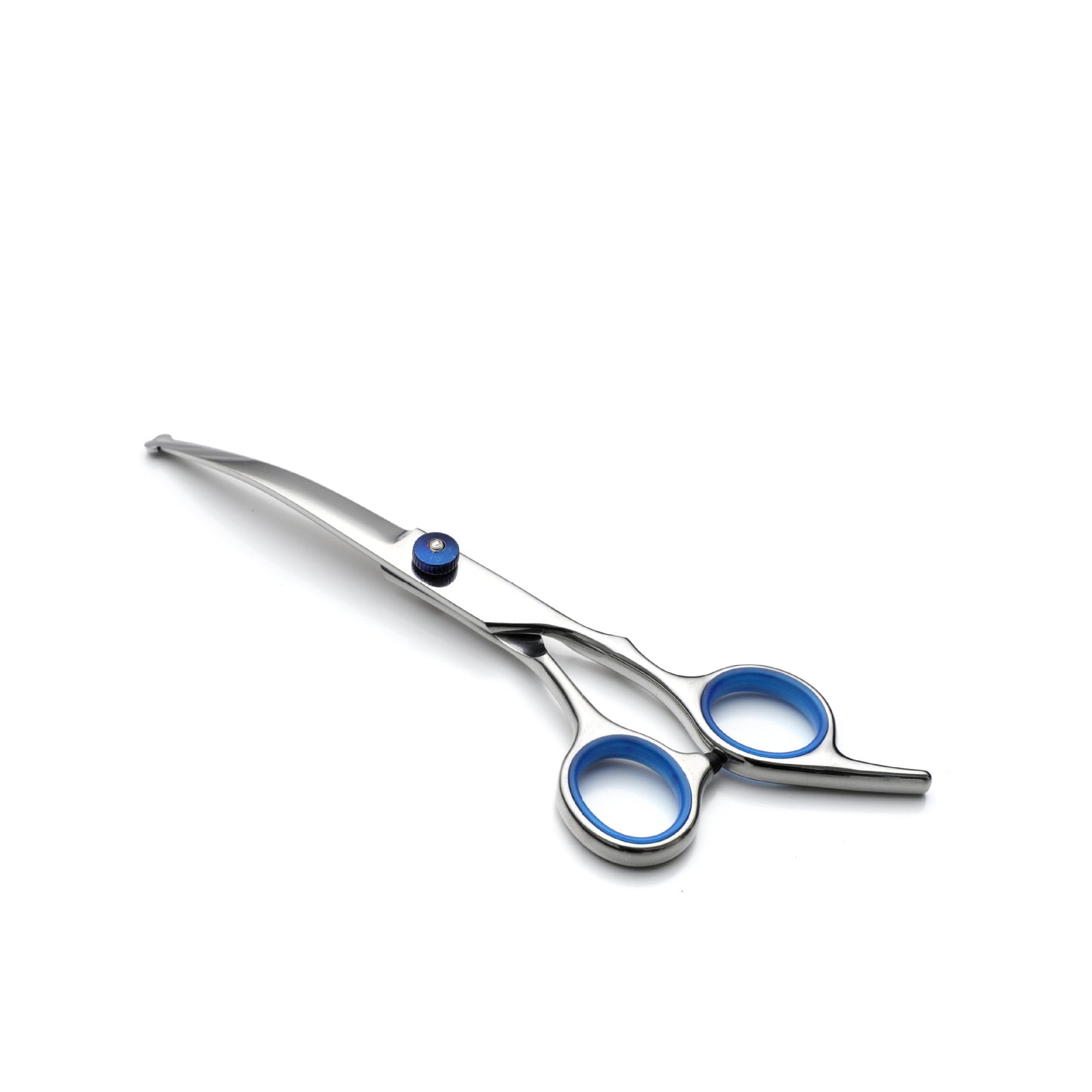 Blue & Silver 5-Piece Pet Grooming Scissors Kit | Stainless Steel Straight, Curved & Thinning Shears | 6 Inch