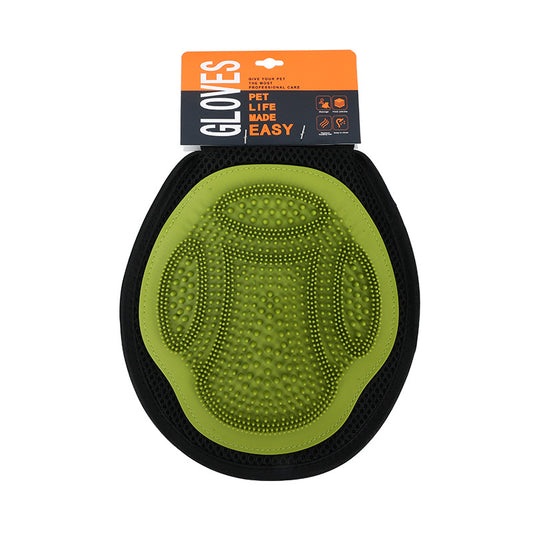 Green Pet Grooming Glove 3-Pack | Deshedding & Massage Mitt | Breathable | Dogs & Cats