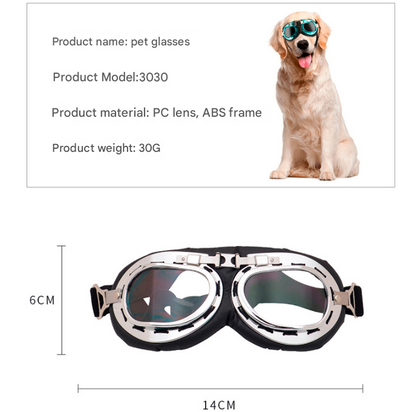 Retro Pet Sunglasses | UV Protection | Black Frame | Windproof