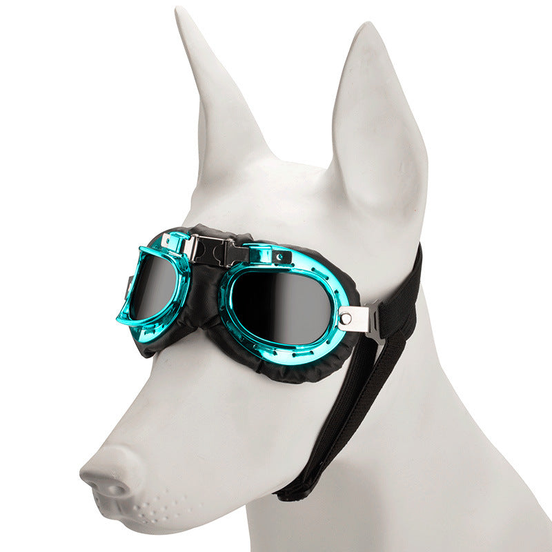 Retro Pet Sunglasses | UV Protection | Blue Frame | Windproof | Small Dogs & Cats