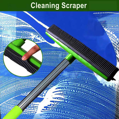 Light Grey & Silver Pet Hair Remover Rubber Broom & Squeegee
