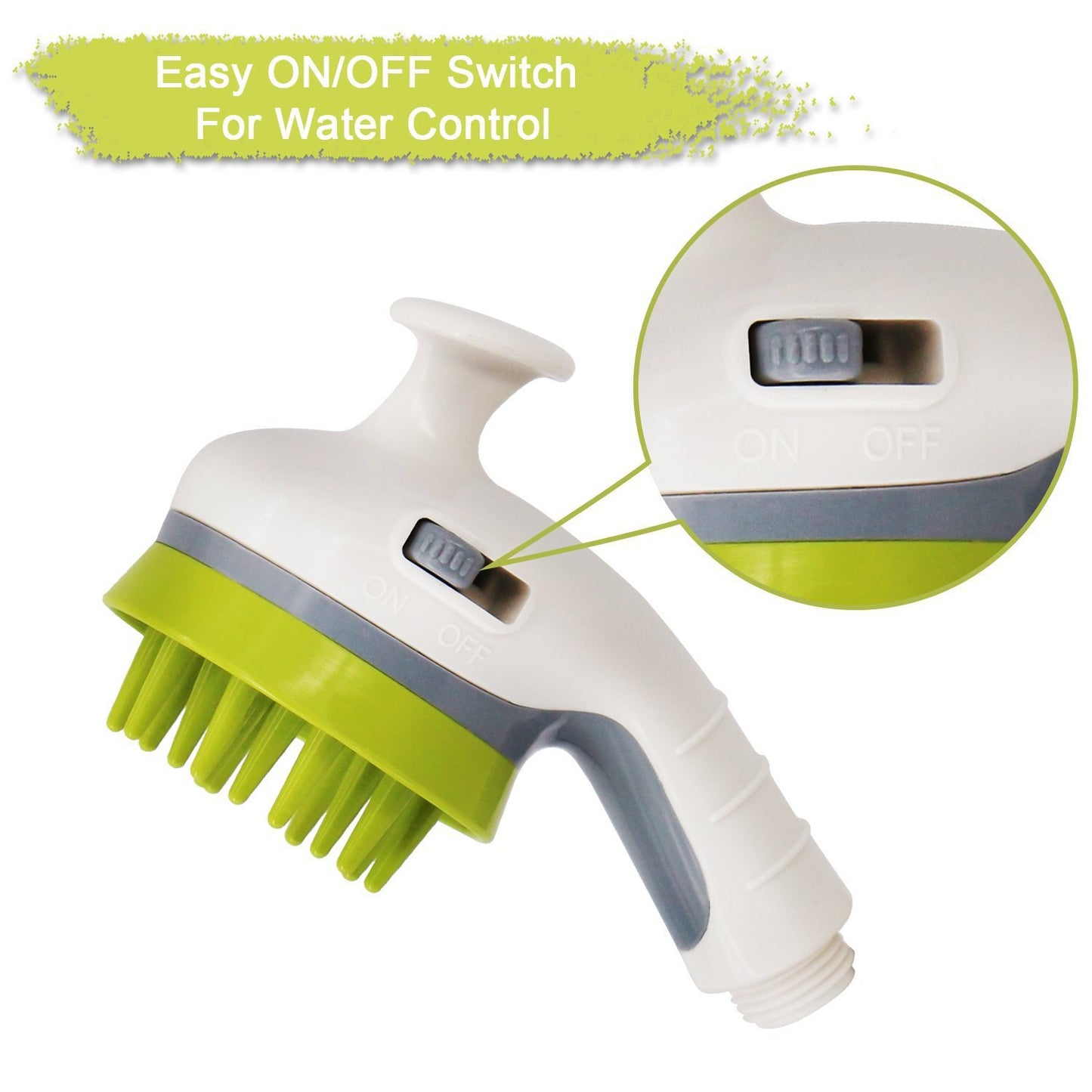 White Pet Bathing Showerhead | Pressure-Boost Spray with Foamer | Dog-Friendly