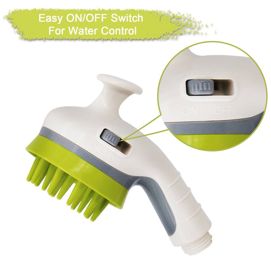 White Pet Bathing Showerhead | Pressure-Boost Spray with Foamer | Dog-Friendly