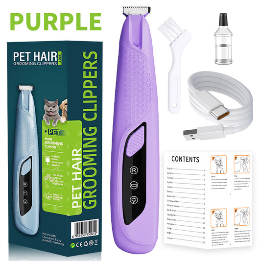 Purple Precision Pet Paw Trimmer | Waterproof & Rechargeable | Paws, Eyes & Ears Clipper