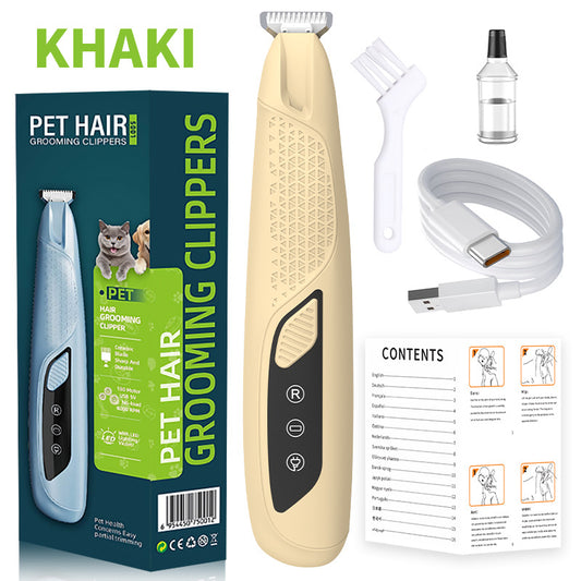 Khaki Precision Pet Paw Trimmer | Waterproof & Rechargeable | Paws, Eyes & Ears Clipper