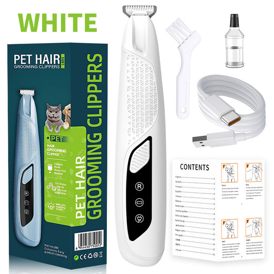 White Precision Pet Paw Trimmer | Waterproof & Rechargeable | Paws, Eyes & Ears Clipper