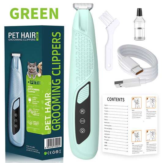 Green Precision Pet Paw Trimmer | Waterproof & Rechargeable | Paws, Eyes & Ears Clipper