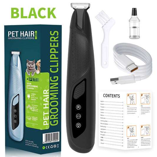 Black Precision Pet Paw Trimmer | Waterproof & Rechargeable | Paws, Eyes & Ears Clipper