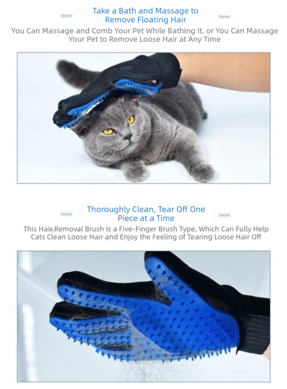Blue Pet Grooming Deshedding Gloves (5 Pairs) | Bathing & Massage Brush | Dogs & Cats