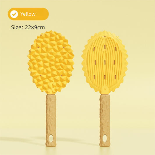 Yellow Durian Pet Massage Comb 2-Pack | Dual-Sided TPR | Deshedding & Skin Massage | Cats