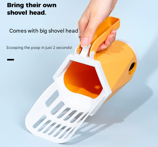 Grey 2-in-1 Cat Litter Scoop with Waste Bin | 150 Degradable Bags | Detachable Kit