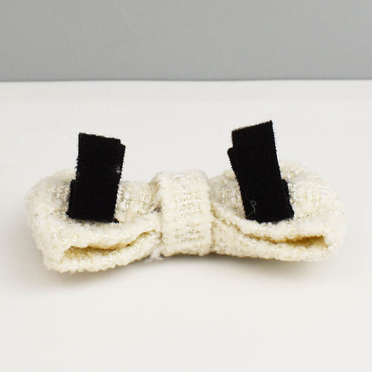 White Luxury Tweed Cat Collar & Leash Set | Size S