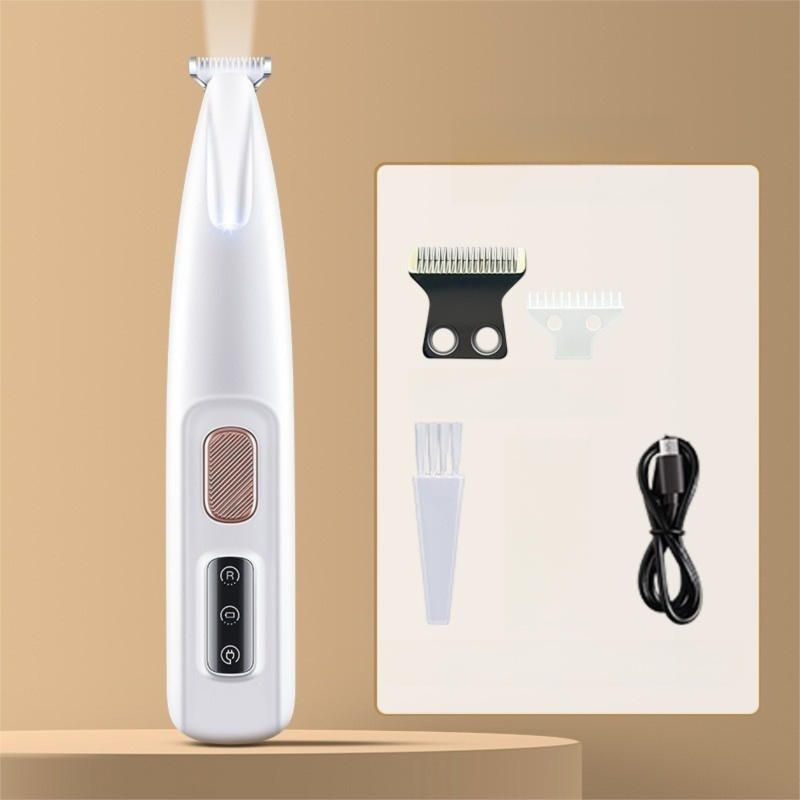 F5 Portable Pet Hair Trimmer | Waterproof Cat & Dog Grooming Clipper with LED | Low-Noise Ceramic Blade
