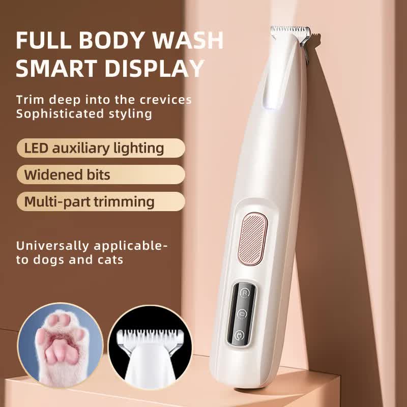 F5 Portable Pet Hair Trimmer | Waterproof Cat & Dog Grooming Clipper with LED | Low-Noise Ceramic Blade