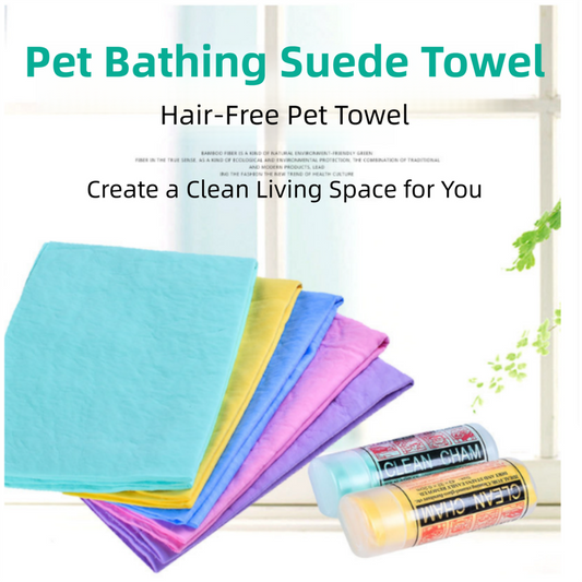 2-Pack PVA Pet Towel with Storage Canister | 65x42cm | Quick-Dry Non-Stick | Dogs & Cats
