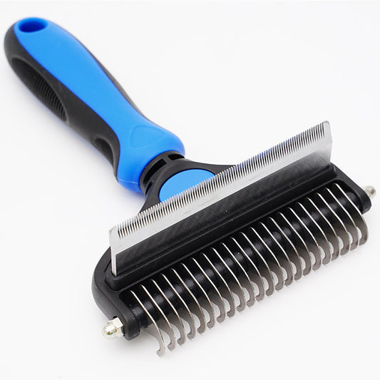 Blue Pet Grooming Comb | Fine & Wide Tooth | Detangling & Deshedding | Cats & Dogs