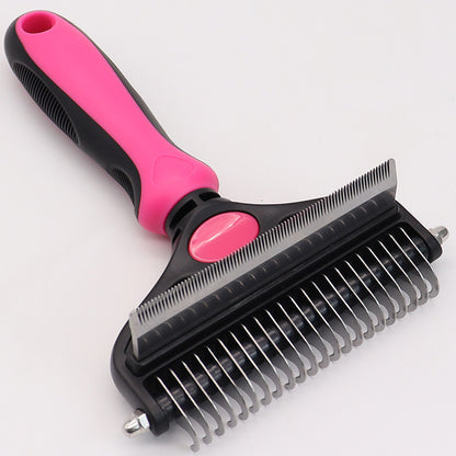 Pink Pet Grooming Comb | Fine & Wide Tooth | Cats & Dogs