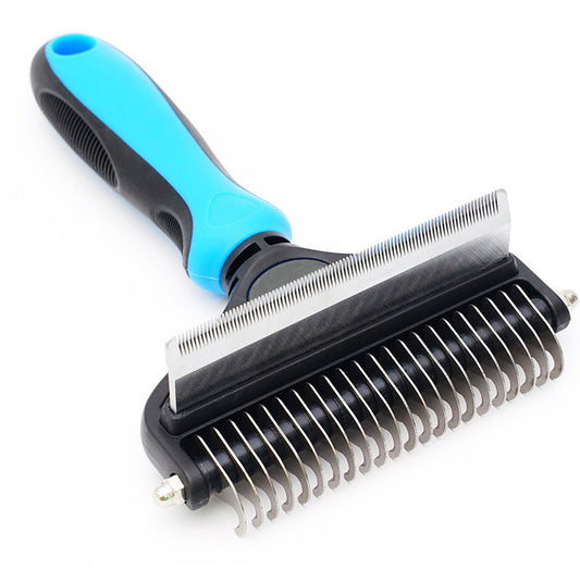 Sky Blue Pet Grooming Comb | Fine & Wide Tooth | Detangling & Deshedding | Cats & Dogs