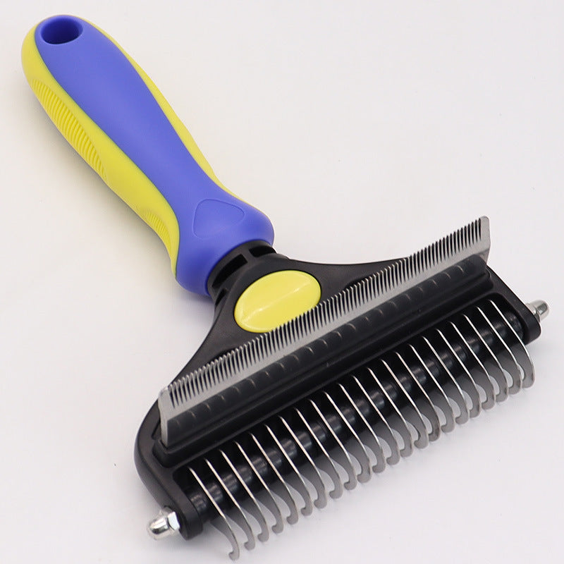 Sapphire Blue Pet Grooming Comb | Fine & Wide Tooth | Detangling & Deshedding | Cats & Dogs