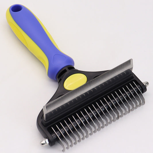 Sapphire Blue Pet Grooming Comb | Fine & Wide Tooth | Detangling & Deshedding | Cats & Dogs