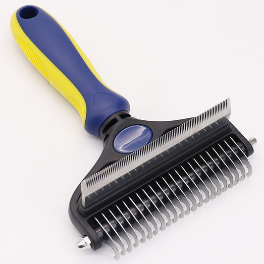 Dark Blue Pet Grooming Comb | Fine & Wide Tooth | Detangling & Deshedding | Cats & Dogs