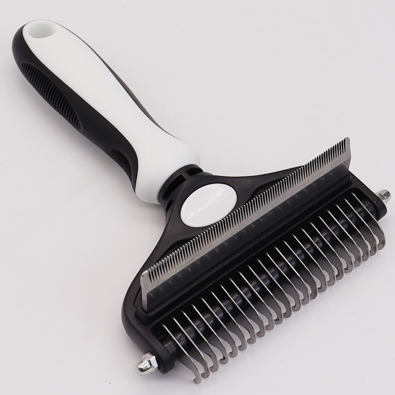 White Pet Grooming Comb | Fine & Wide Tooth | Detangling & Deshedding | Cats & Dogs