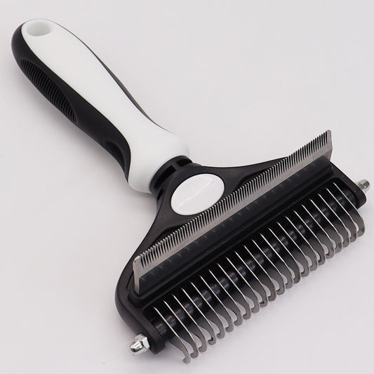 White Pet Grooming Comb | Fine & Wide Tooth | Detangling & Deshedding | Cats & Dogs