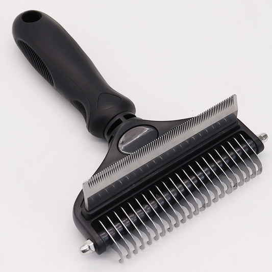 Black Pet Grooming Comb | Fine & Wide Tooth | Detangling & Deshedding | Cats & Dogs