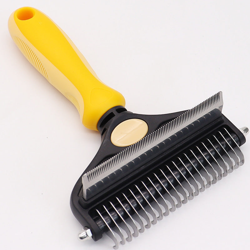 Wheat Pet Grooming Comb | Fine & Wide Tooth | Detangling & Deshedding | Cats & Dogs