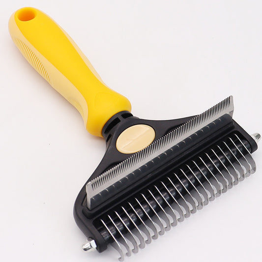 Wheat Pet Grooming Comb | Fine & Wide Tooth | Detangling & Deshedding | Cats & Dogs