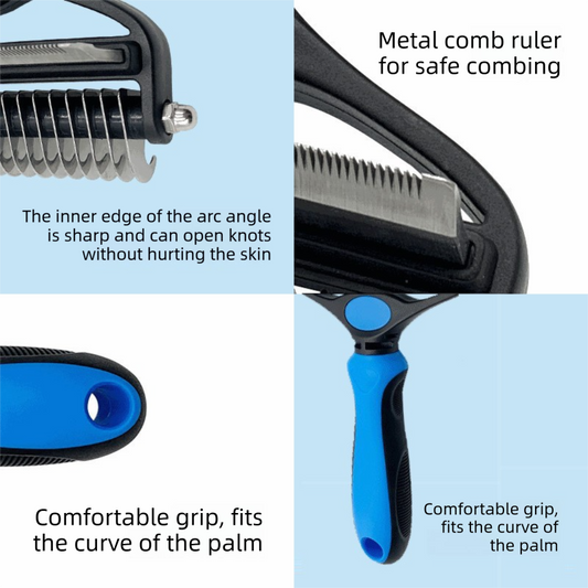 Green Pet Grooming Comb | Fine & Wide Tooth | Cats & Dogs