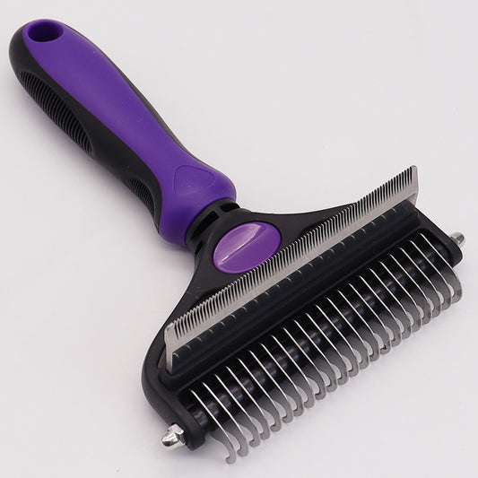 Purple Pet Grooming Comb | Fine & Wide Tooth | Detangling & Deshedding | Cats & Dogs