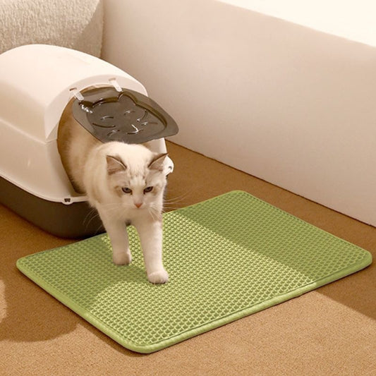 2-Pack Green Honeycomb Cat Litter Trapping Mat | Waterproof EVA | 40x50cm