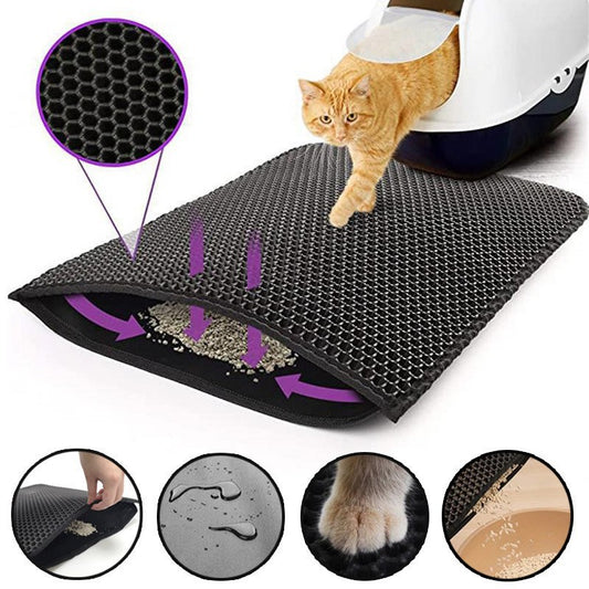 2-Pack Pink Honeycomb Cat Litter Trapping Mat | 40x50cm
