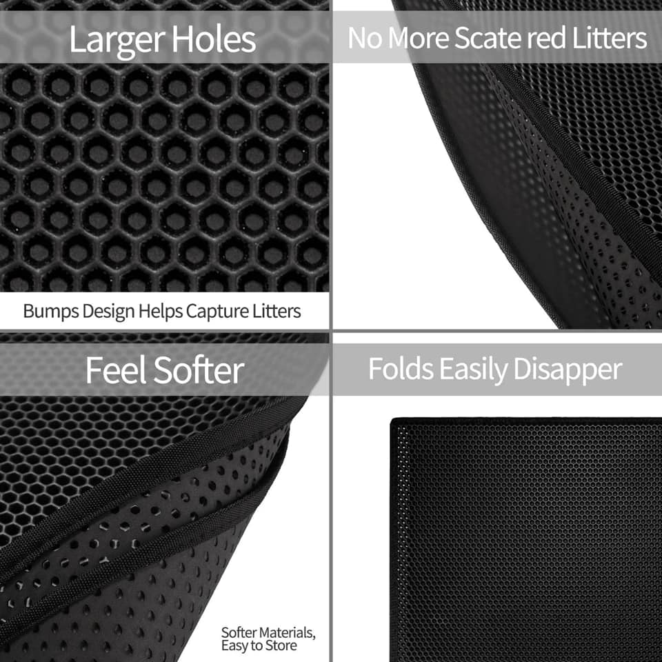 2-Pack Pink Honeycomb Cat Litter Trapping Mat | Waterproof EVA | 40x50cm