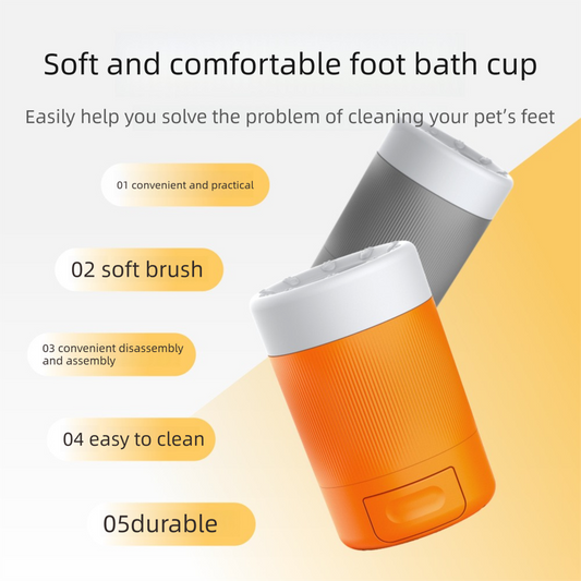 Grey Portable Dog Paw Washer Cup | 360° Muddy Foot Cleaner