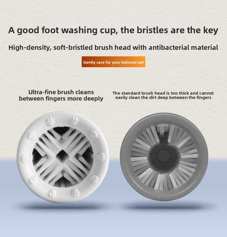 Orange Portable Dog Paw Washer Cup | 360° Muddy Foot Cleaner | Soft Bristles | Cats & Small Dogs